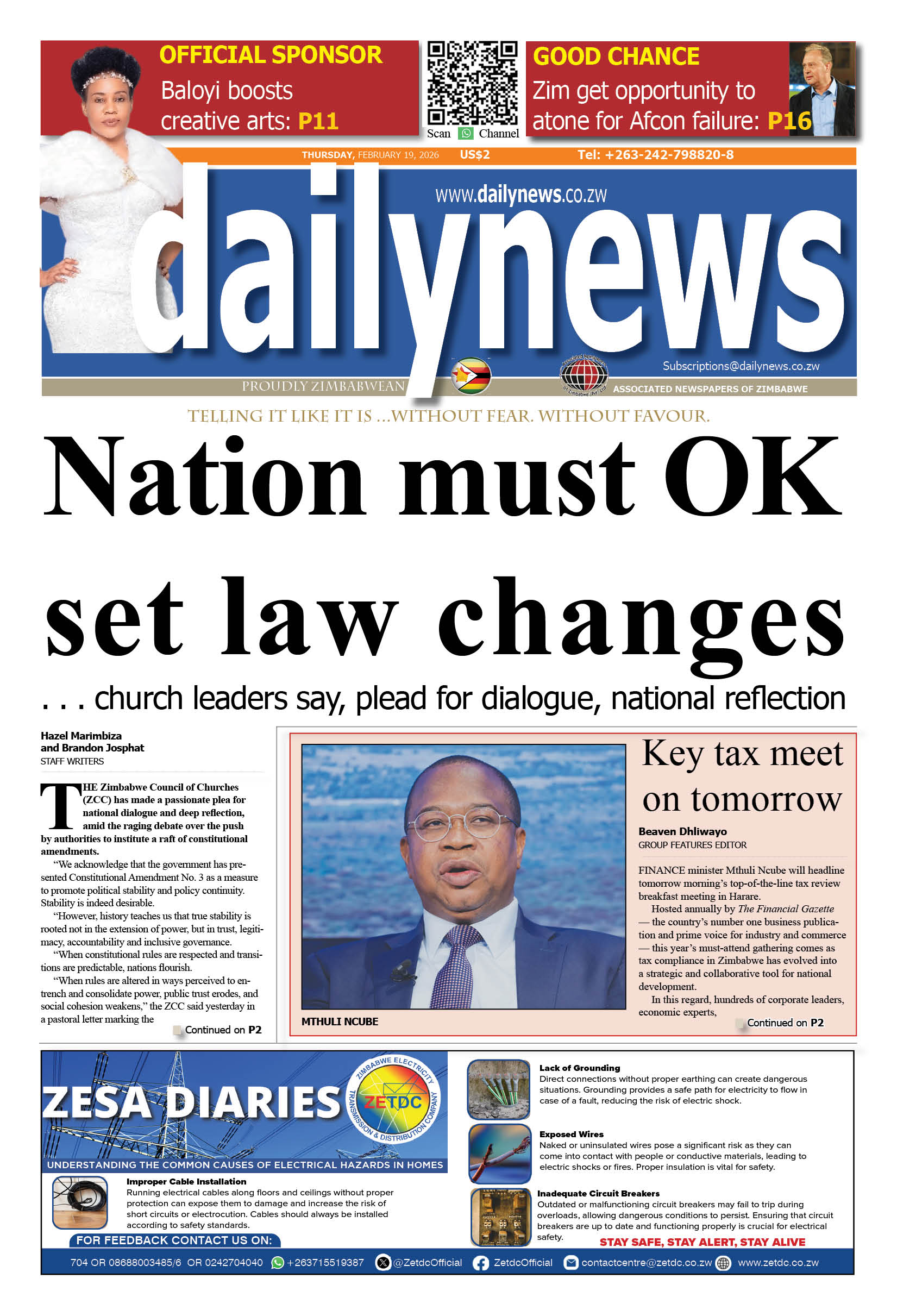 Thursday 19 February 2026